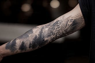 create unique tattoo, custom tattoo design, tattoo sleeve