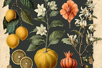 create elegant watercolor botanical illustration and floral art