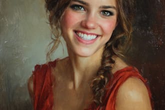 paint a real oil portrait painting on canvas