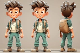 create fun cartoon character illustration