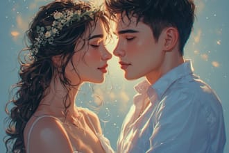 design couple portrait illustration