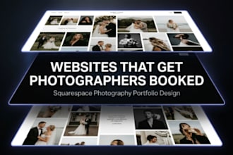 build a modern squarespace design photography wedding website for photographers