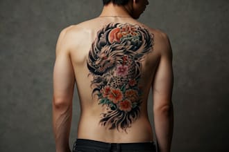 making a tattoo design in japanese style