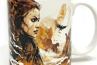 do custom typography coffee mug design