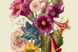 draw detailed botanical flower illustration art
