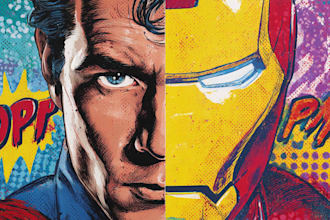 design an amazing superhero pop art
