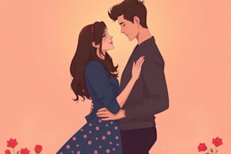design couple portrait illustration