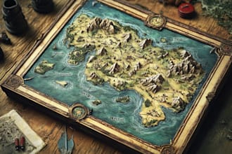 do a custom map for fantasy, scifi
