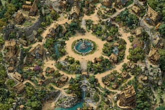 create a fantasy map illustration for map