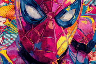 design an amazing superhero pop art