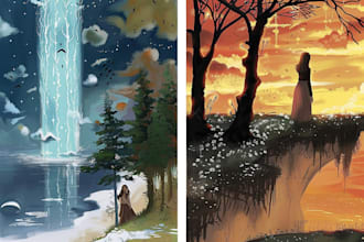 create an illustration, poster, book or album cover