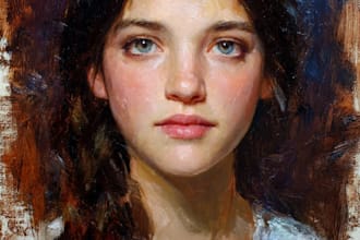 make artistic oil painting on oil canvas