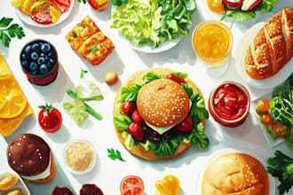 make a food pop art illustration