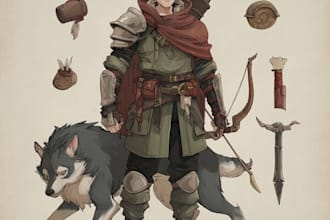 design awesome character dnd rpg fantasy cartoon art and map