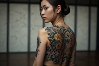 design a japanese style tattoo art