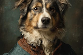 create custom royal pet portrait in high quality