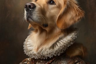 create a royal pet portrait from your photo