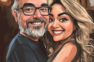 draw caricatures for couples, families, weddings