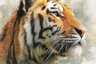 draw realistic animal illustration in watercolor