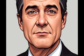 draw a headcut wsj portrait style from photo