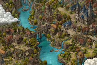 create a fantasy map illustration for map