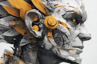 illustrate a marvelous abstract portrait for your need