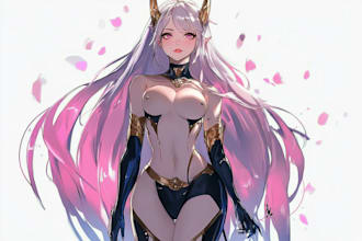 create aesthetic anime character illustration