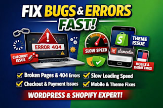 fix broken links wix wordpress bugs shopify errors website issues speed problem