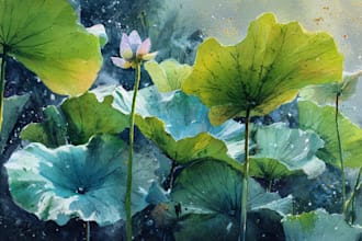 create watercolor and digital illustrations