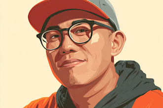 draw realistic vector cartoon portrait of you
