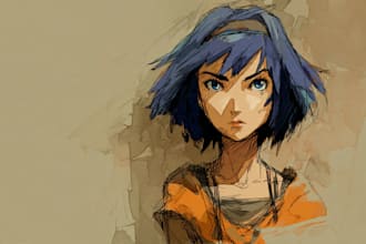 draw anime sketch colored