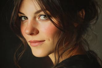 realistic digital portrait art in oil painting style
