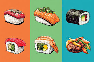 make a food pop art illustration
