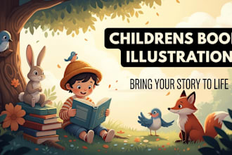 draw children storybook illustration, storybook, book illustration, cover