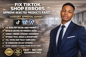 fix tiktok shop category approval approve rejected and restricted products