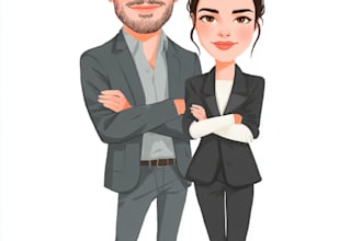 make an awesome couple caricature, wedding group caricature