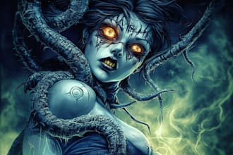 draw a horror character and fantasy horror character art