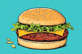 create food illustration in my style