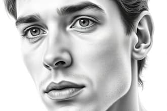 make a realistic pencil portrait and charcoal sketch of people