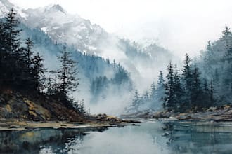 do creative watercolor landscape art