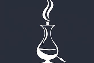 design a bar, wine, hookah, restaurant, smoke logo
