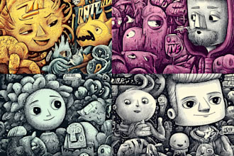 draw creative doodle wall art ,decal ,mural and graffiti