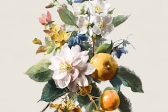 illustrate a marvelous botanical concept fruit illustration