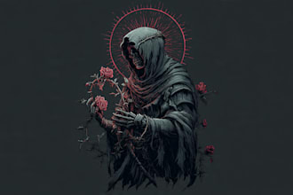 make dark art and horror illustration full body  fantasy style