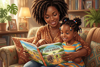 african american children book illustration kids story book 3d cartoon art