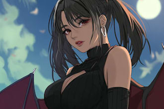draw anime art and character design, nsf