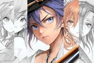 draw a unique christmas anime character portrait