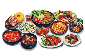 illustrate food pop art illustration for you