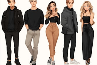 draw your characters and fanart in semi realistic art