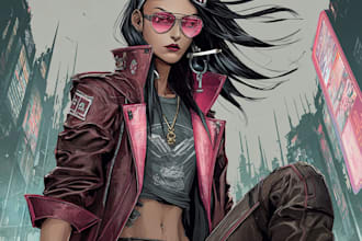 draw you as a cyberpunk style character